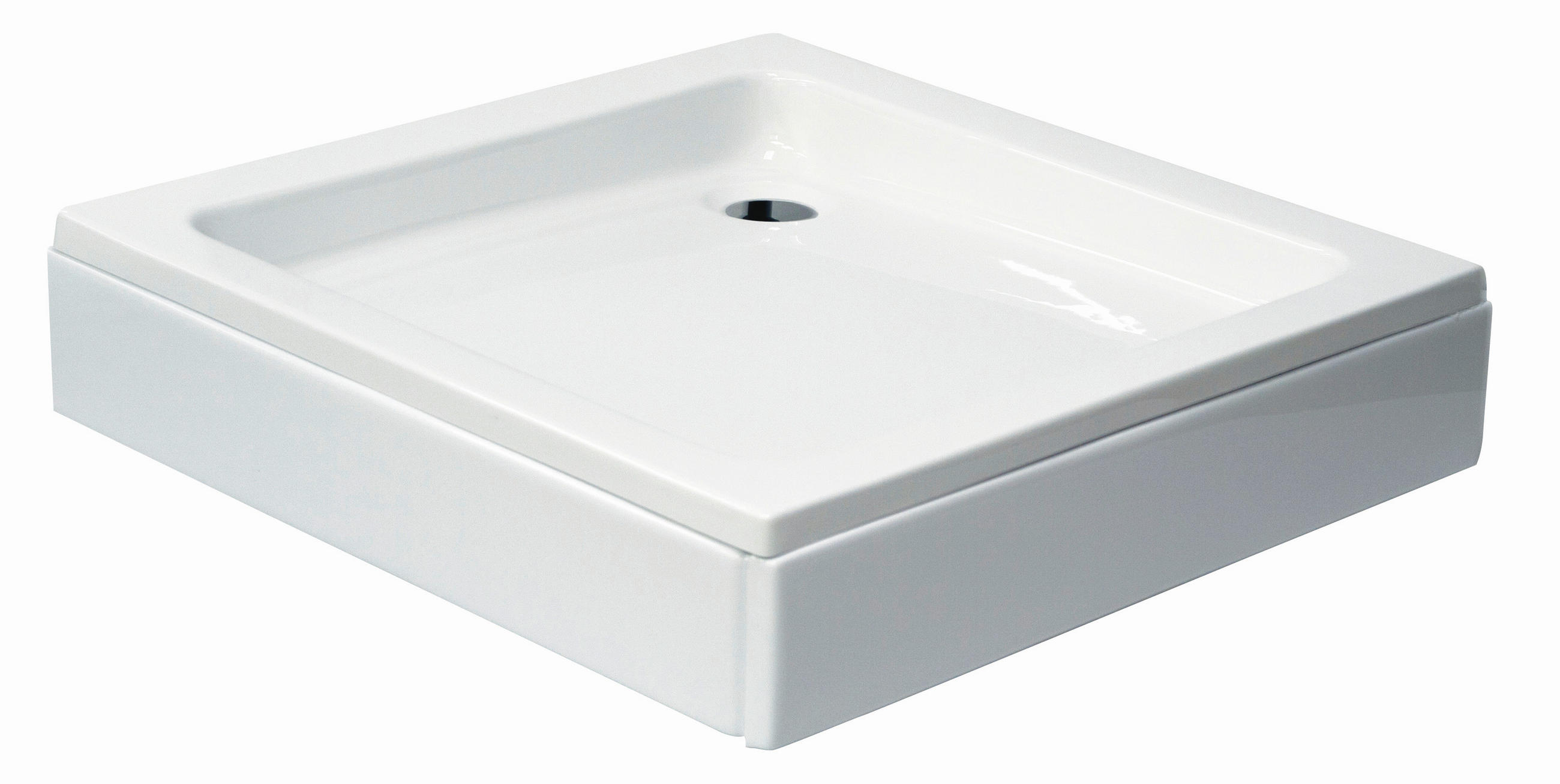 DUSCHTASSE Weiß   - Weiß, KONVENTIONELL, Kunststoff (90/14/90cm) - Sanotechnik