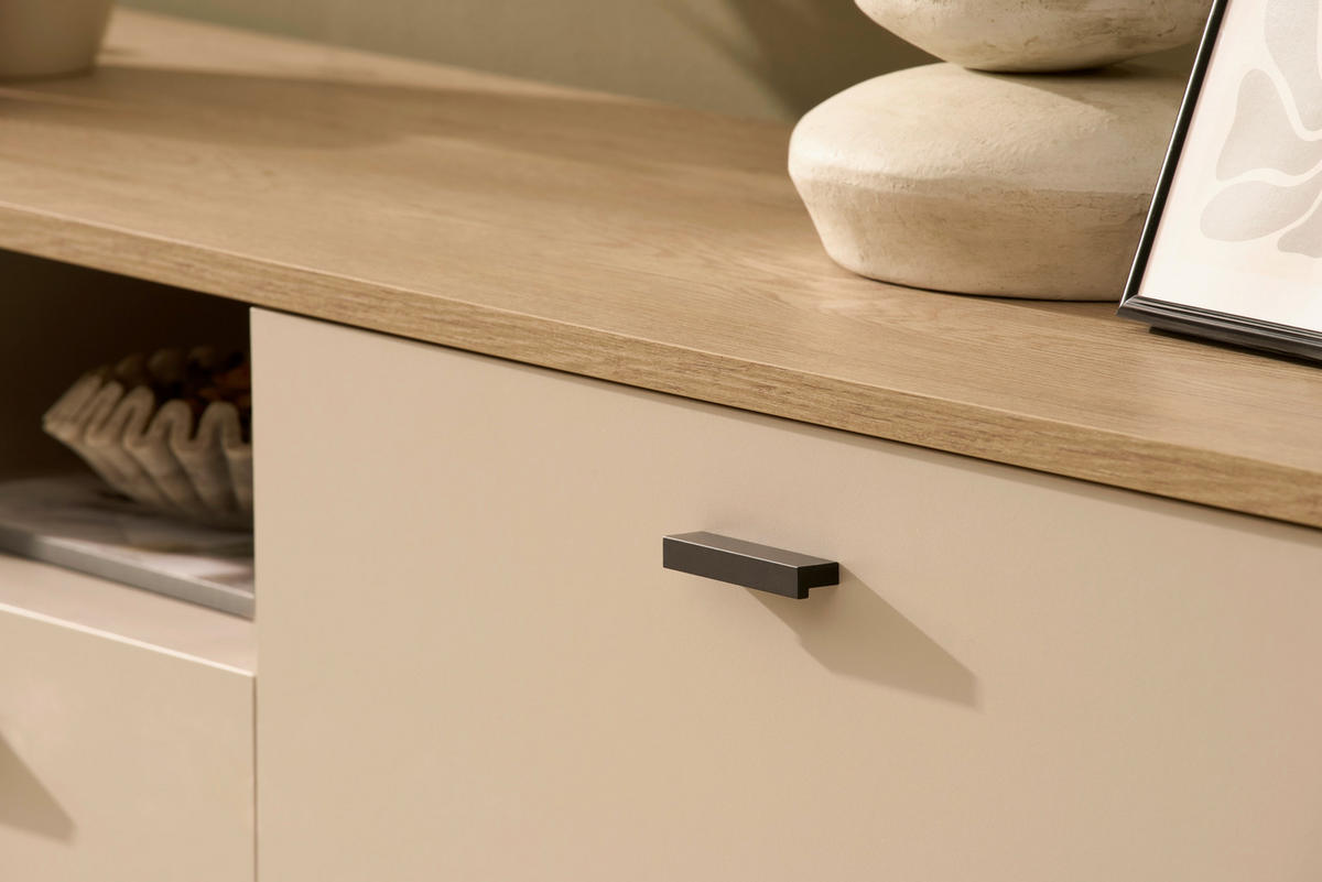 SIDEBOARD  205/94/40 cm 2 Schublade(n)  - Kaschmir/Eichefarben, Design, Holzwerkstoff/Metall (205/94/40cm) - MID.YOU