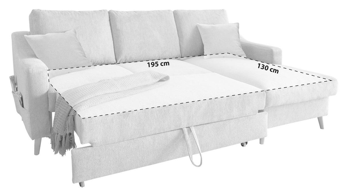 ECKSOFA Struktur Bordeaux  - Bordeaux/Naturfarben, Konventionell, Holz/Textil (228/150cm) - P & B