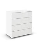 KOMMODE  in 80/81/42 cm  - Weiß, Design, Glas/Holzwerkstoff (80/81/42cm) - Xora