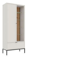 VITRINE  in Kaschmir  - Kaschmir/Schwarz, Design, Glas/Holzwerkstoff (76/183,7/40cm) - MID.YOU