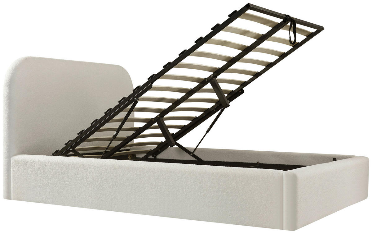 POLSTERBETT Lattenrost, Bettkasten Creme 140/200 cm  - Creme/Schwarz, MODERN, Holz/Kunststoff (140/200cm) - Livetastic