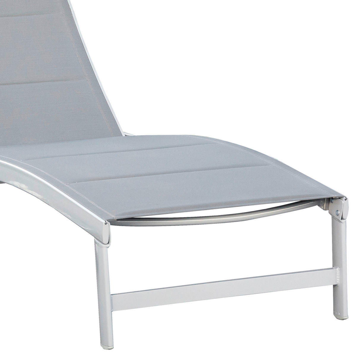 GARTENLIEGE 70/37,5/207 cm  - Silberfarben/Grau, KONVENTIONELL, Textil/Metall (70/37,5/207cm) - Gardenson