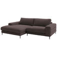 ECKSOFA  in Flachgewebe Hellbraun  177/253 cm  - Hellbraun/Schwarz, Design, Textil/Metall (177/253cm) - Dieter Knoll
