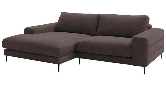 ECKSOFA  in Flachgewebe Hellbraun  177/253 cm  - Hellbraun/Schwarz, Design, Textil/Metall (177/253cm) - Dieter Knoll