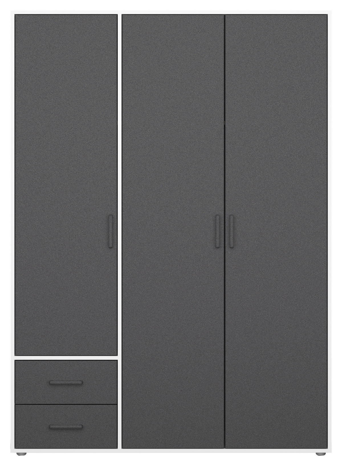 DREHTÜRENSCHRANK in Grau, Weiss  - Weiss/Grau, Modern, Holzwerkstoff/Kunststoff (140/194/53cm) - Rauch Möbel