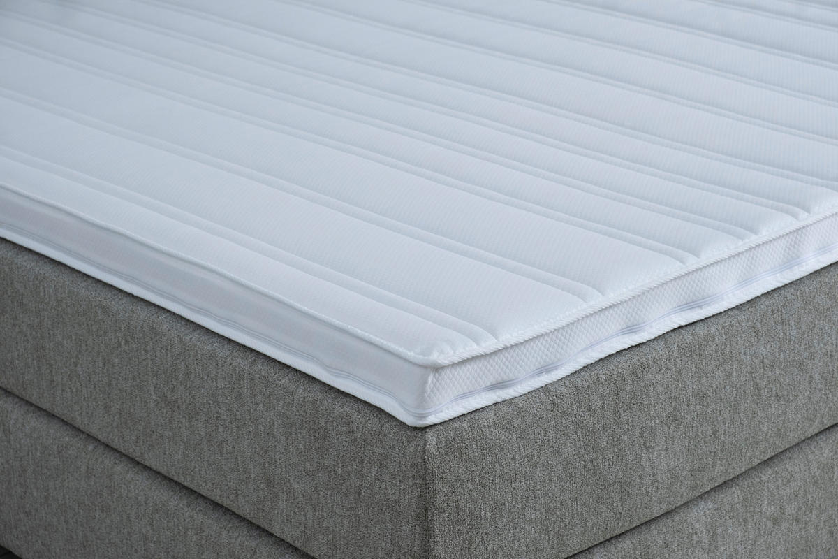 BOXSPRINGBETT 240/200 cm  in Taupe  - Taupe/Schwarz, Lifestyle, Holz/Textil (240/200cm) - home24