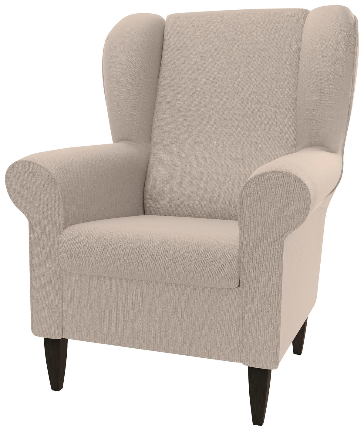 OHRENSESSEL Struktur Beige  - Wengefarben/Beige, Konventionell, Holz/Textil (80/102/86cm) - Livetastic
