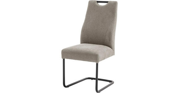 SCHWINGSTUHL  in Aluminium Flachgewebe  - Schwarz/Cappuccino, MODERN, Textil/Metall (50/103/63cm) - Carryhome