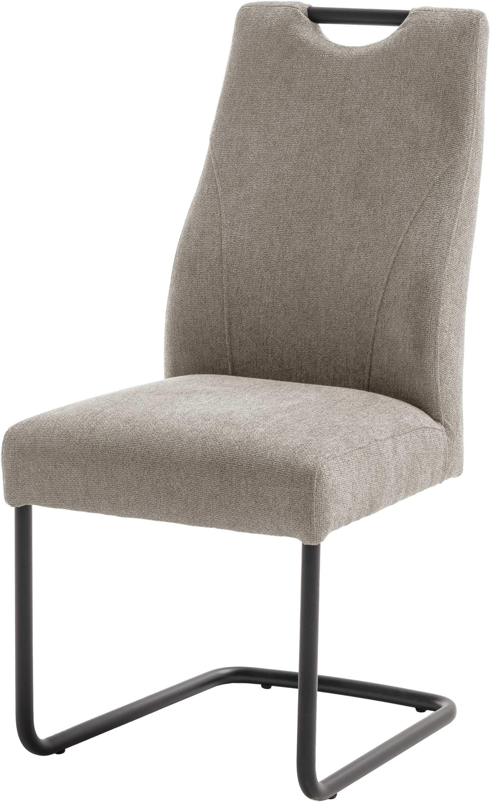 SCHWINGSTUHL  in Aluminium Flachgewebe  - Schwarz/Cappuccino, MODERN, Textil/Metall (50/103/63cm) - Carryhome