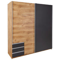 SCHWEBETÜRENSCHRANK 180/198/64 cm 2-türig Anthrazit, Eichefarben  - Eichefarben/Anthrazit, MODERN, Holzwerkstoff/Kunststoff (180/198/64cm) - MID.YOU