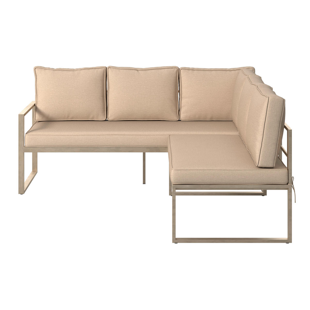 VRTNA LOUNGE GARNITURA jeklo  - bež, Moderno, kovina/umetna masa (75/75/64.5cm) - Ambia Garden