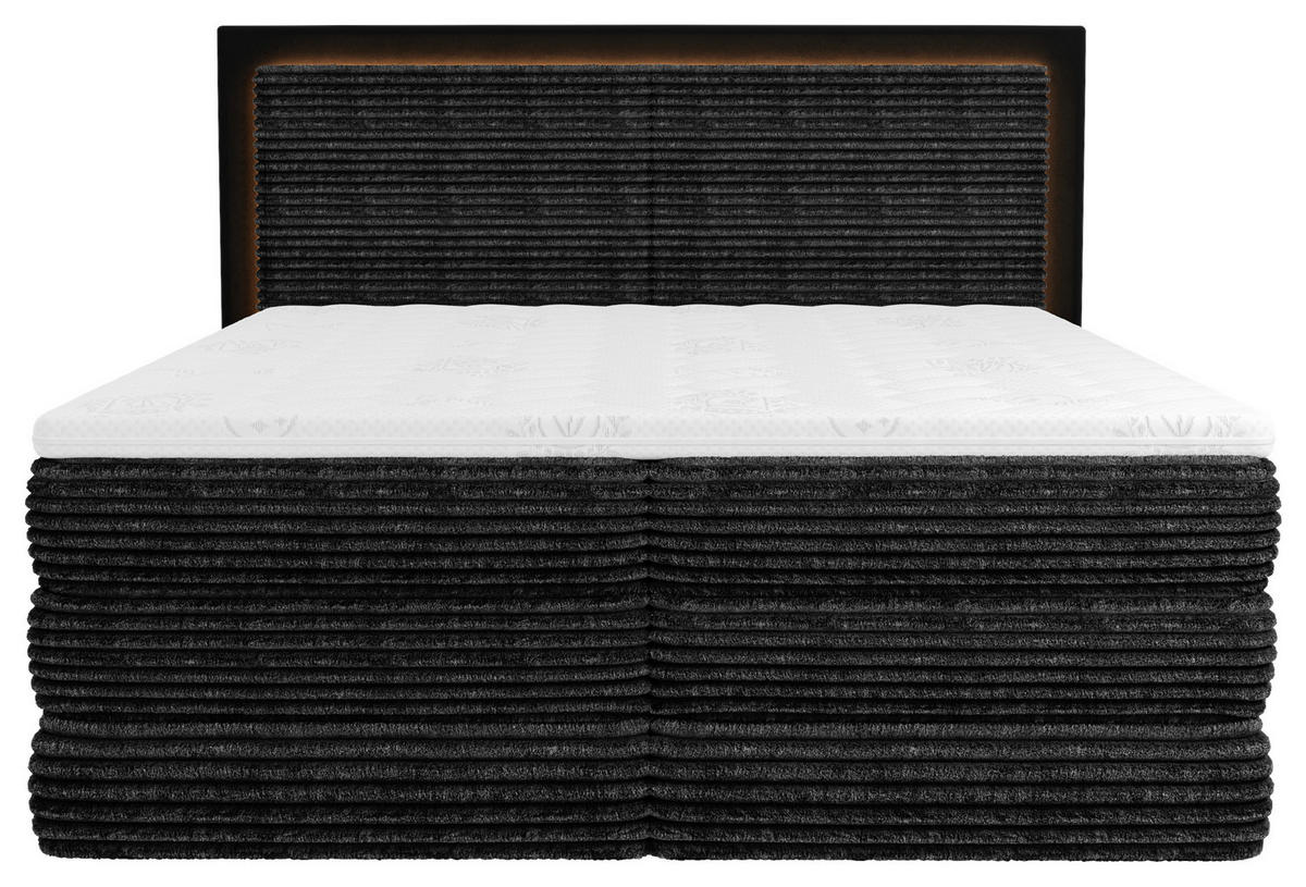 BOXSPRINGBETT 180/200 cm  in Schwarz  - Schwarz, Trend, Holz/Holzwerkstoff (180/200cm) - Boxxx