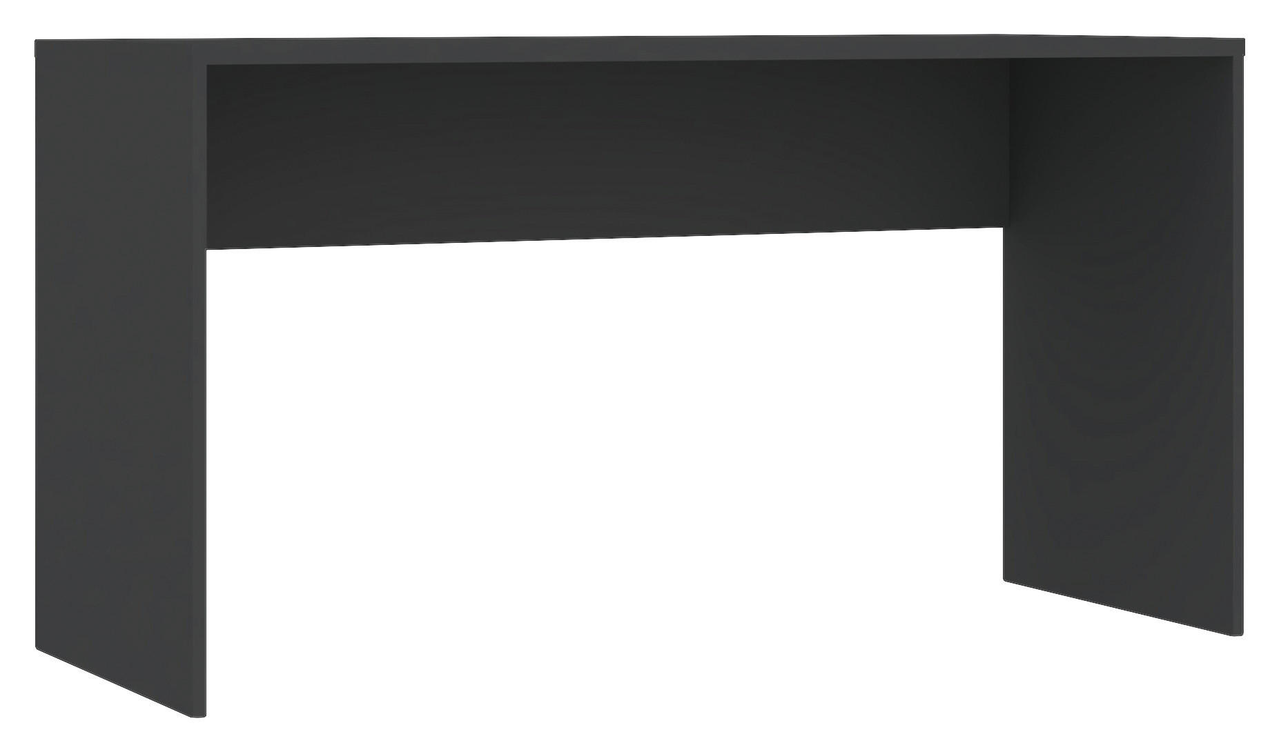 ÍRÓASZTAL  - antracit, Konventionell, faalapú anyag (135/73/54,4cm) - Hom`in