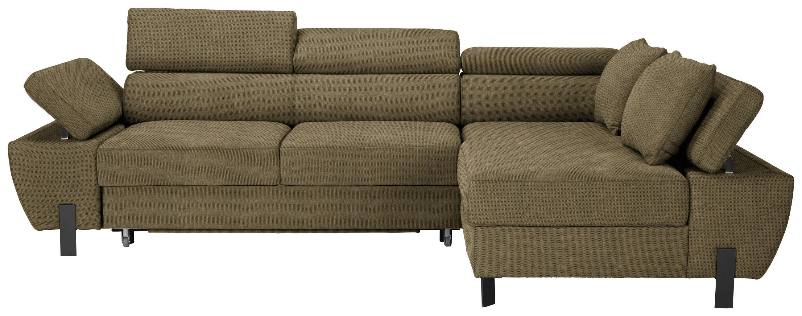 HÖRNSOFFA i vävt tyg olivgrön  - olivgrön/svart, Modern, metall/trämaterial (277/90/189cm) - MID.YOU