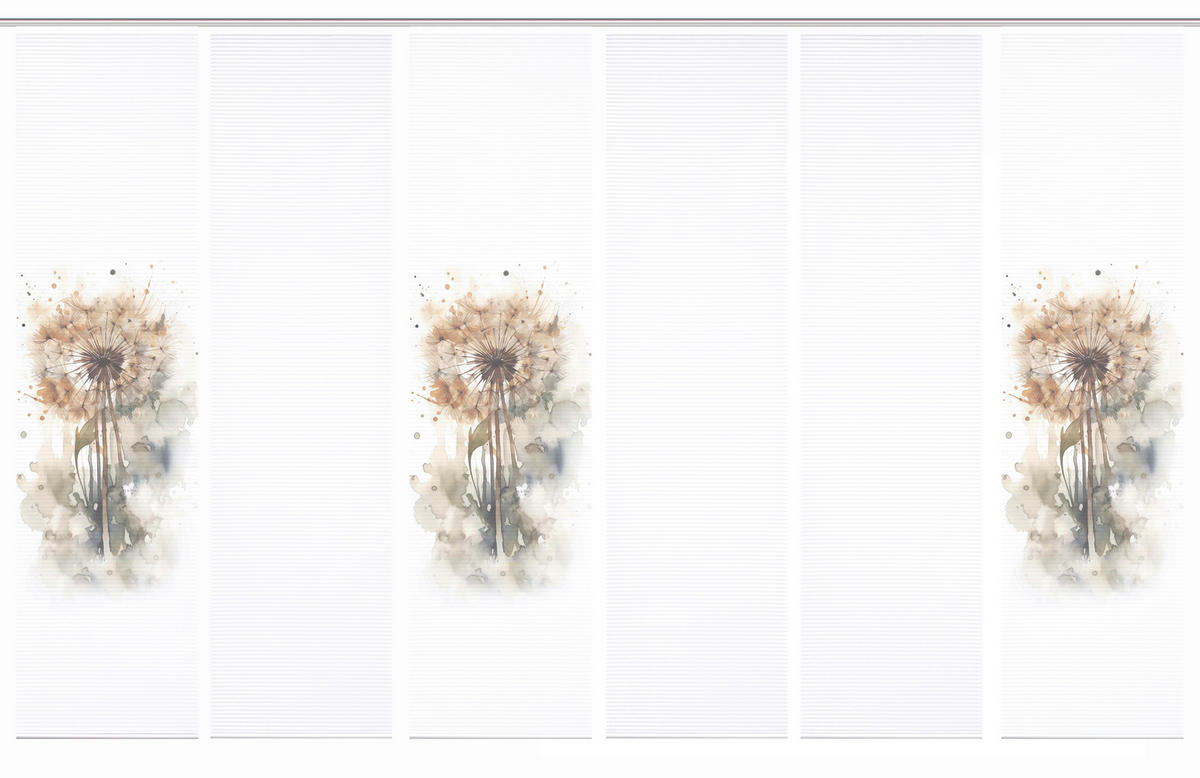 FLÄCHENVORHANG  6 Stück  blickdicht  60/245 cm   - Hellgrau/Naturfarben, Natur, Textil (60/245cm)