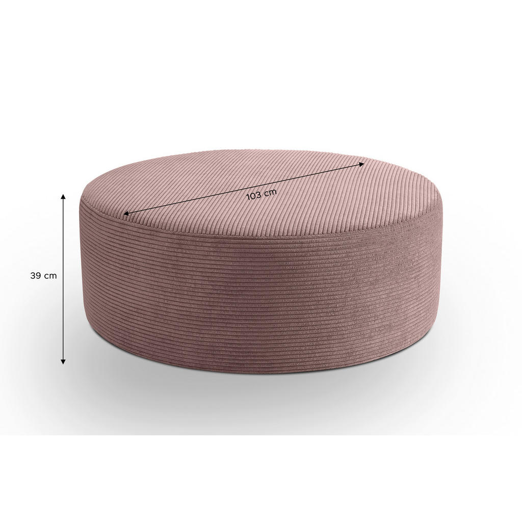 Thumbnail - Mid.you Hocker Kolo, Altrosa, Textil, zylindrisch, 103x39x103 cm, Made in EU, FSC Mix, Wohnzimmer, Hocker, Sitzhocker