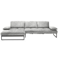 ECKSOFA Chenille Hellgrau  - Anthrazit/Hellgrau, Design, Textil/Metall (160/310cm) - Joop!