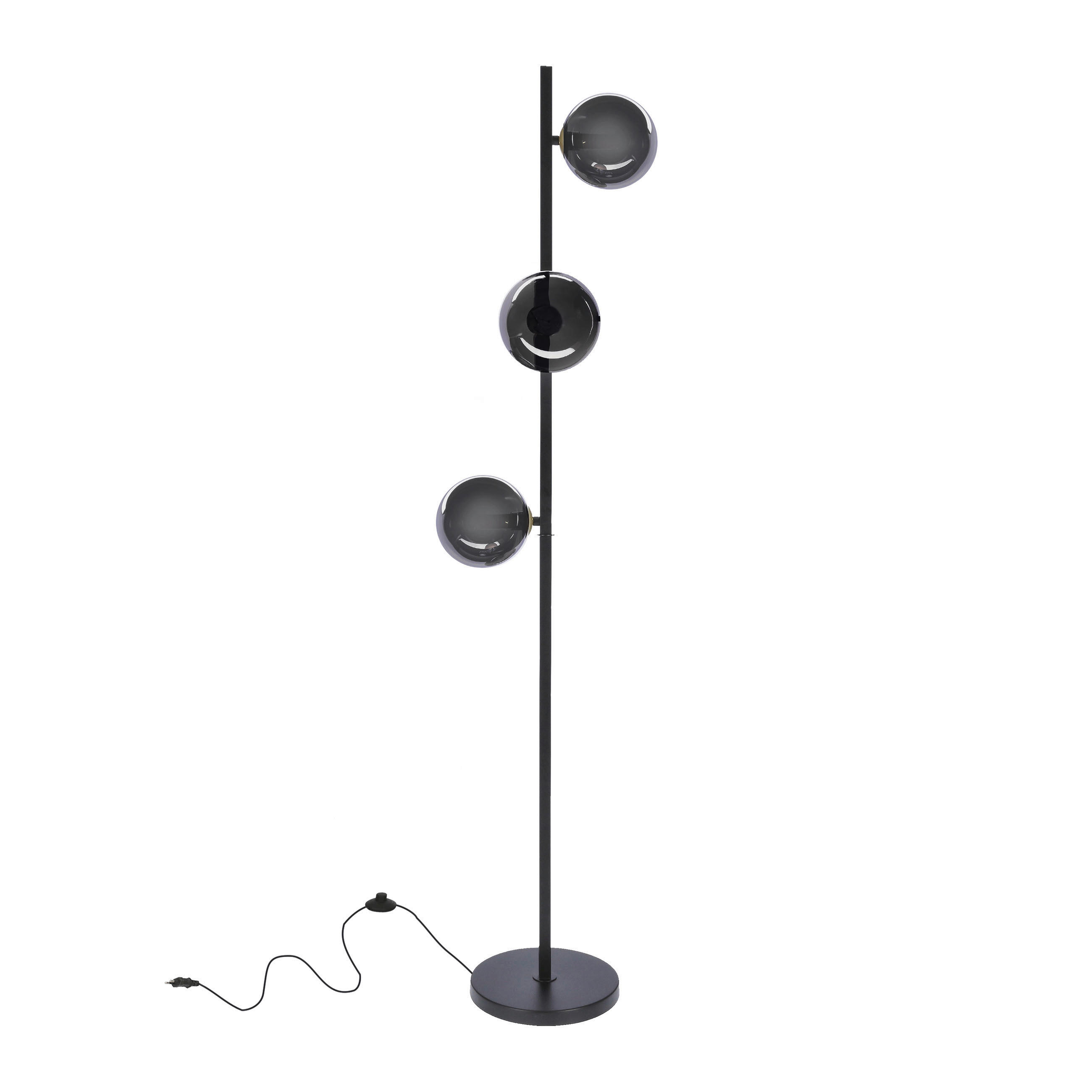 STEHLEUCHTE Kama 32/29/150 cm  - Goldfarben/Graphitfarben, Design, Metall (32/29/150cm)