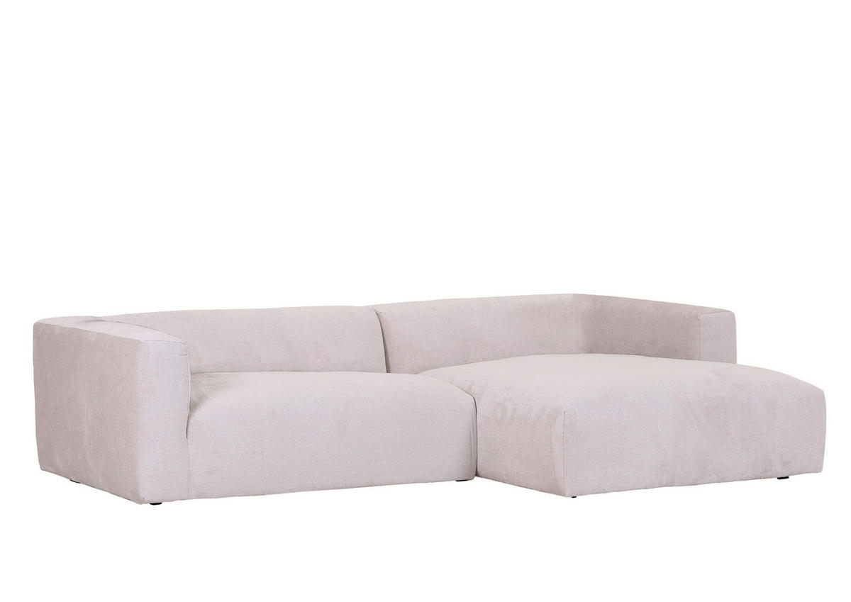 ECKSOFA Beige Chenille  - Beige/Schwarz, Design, Kunststoff/Textil (280/175cm) - Landscape