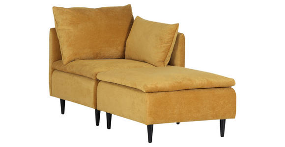 SOFAELEMENT Flachgewebe Senfgelb - Senfgelb/Schwarz, KONVENTIONELL, Holz/Textil (83/72/83cm) - Carryhome