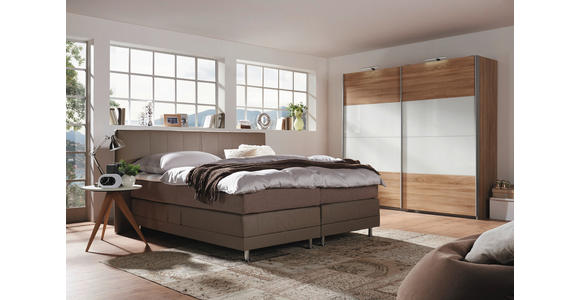 SCHWEBETÜRENSCHRANK  in Weiß, Sonoma Eiche  - Alufarben/Weiß, KONVENTIONELL, Glas/Holzwerkstoff (226/210/62cm) - Xora