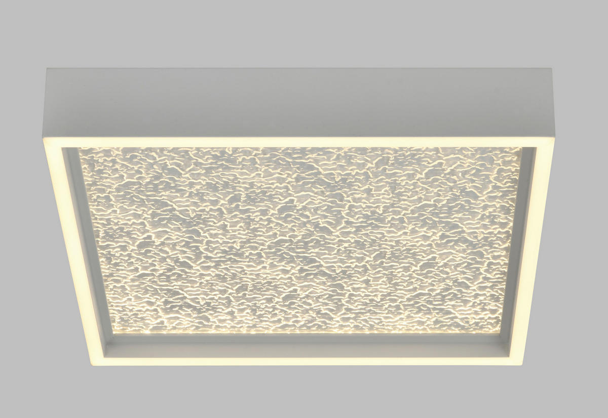LED-DECKENLEUCHTE Bormes 40/40/6,5 cm  - Weiß, Design, Kunststoff/Metall (40/40/6,5cm)