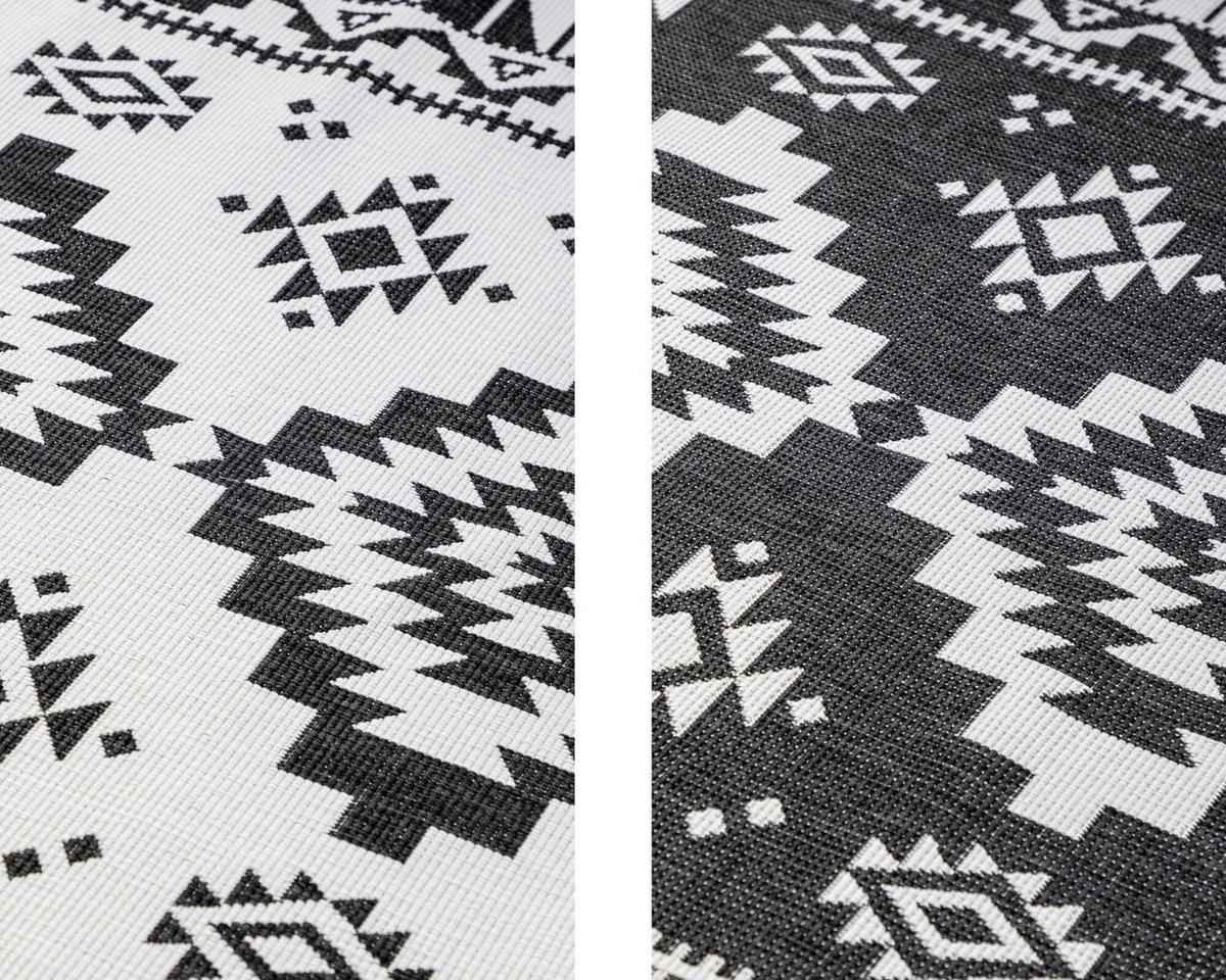 OUTDOORTEPPICH 120/170 cm Gemini Schwarz, Weiß  - Schwarz/Weiß, Design, Kunststoff/Textil (120/170cm) - Elle Decoration