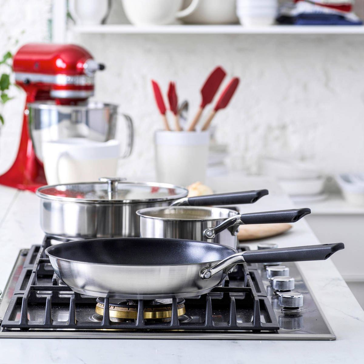BRATPFANNE Classic Stainless Steel Keramikbeschichtung 28 cm  - Silberfarben, Basics, Kunststoff/Metall (28cm) - Kitchenaid