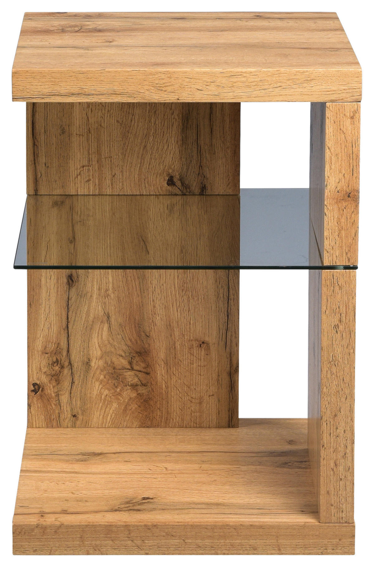 BEISTELLTISCH 40/40/60 cm Eichefarben quadratisch  - Eichefarben, Basics, Glas/Holzwerkstoff (40/40/60cm) - Xora