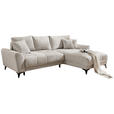 ECKSOFA in Webstoff Hellbraun  - Hellbraun/Schwarz, MODERN, Kunststoff/Textil (281/189cm) - Carryhome