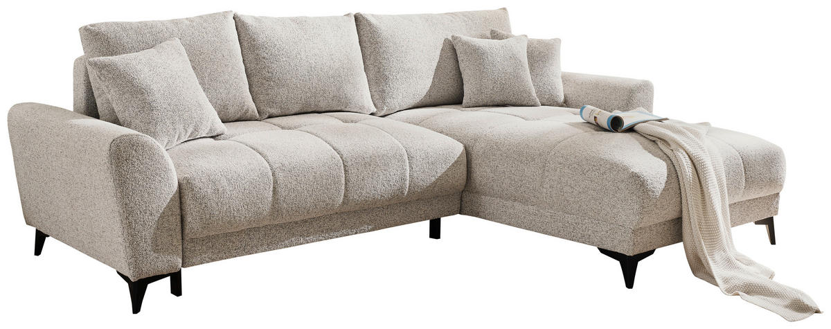 ECKSOFA in Webstoff Hellbraun  281/189 cm  - Hellbraun/Schwarz, MODERN, Kunststoff/Textil (281/189cm) - Carryhome