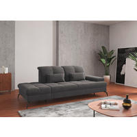 RÉCAMIERE in Flachgewebe Grau  - Schwarz/Grau, KONVENTIONELL, Textil/Metall (231/90/122cm) - Sit & More