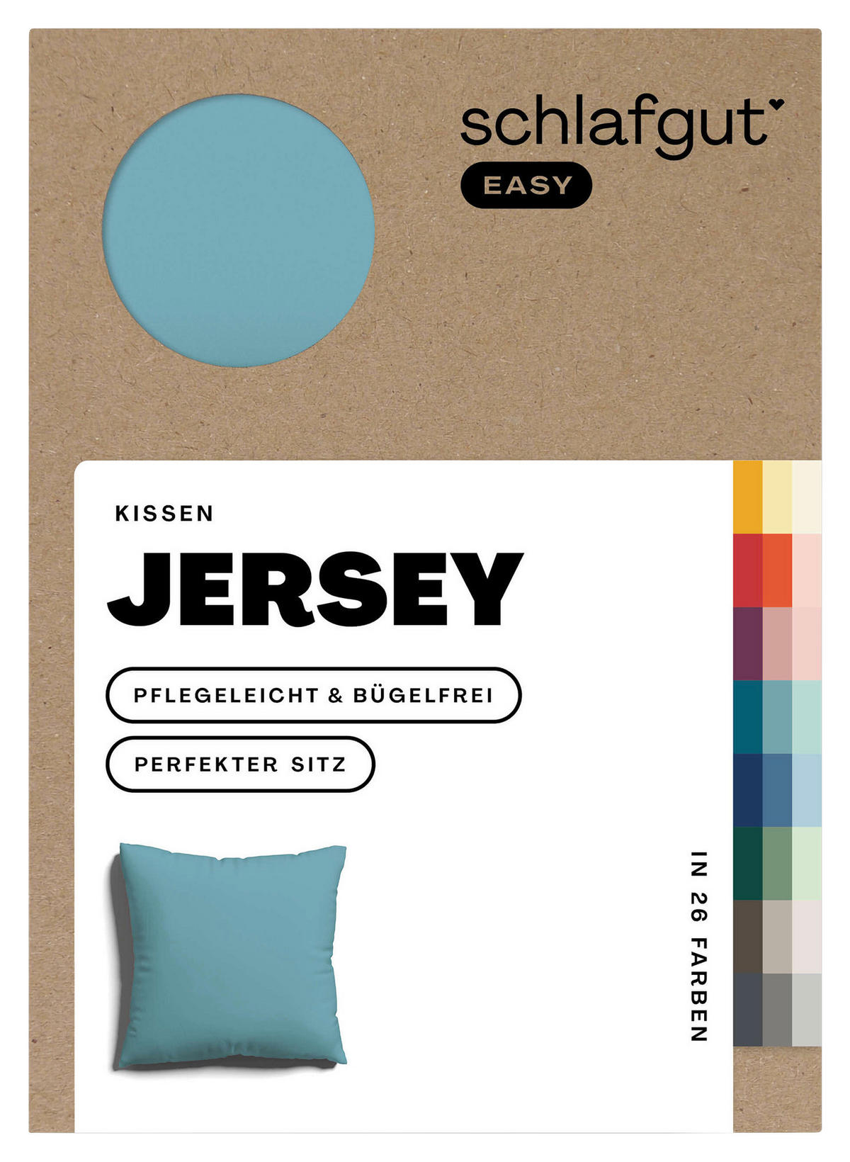 KOPFKISSENBEZUG EASY JERSEY 80/80 cm  - Petrol, Basics, Textil (80/80cm) - Schlafgut