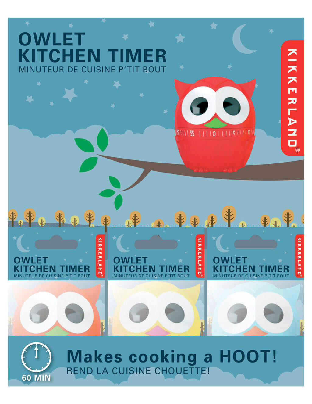 KUHINJSKI TIMER  - višebojno, Konvencionalno, metal/plastika (7/7/6,3cm) - Kikkerland