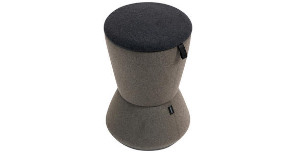 BÜROHOCKER Grau, Schwarz  - Schwarz/Grau, MODERN, Kunststoff/Textil (36,5/57/36,5cm) - Novel