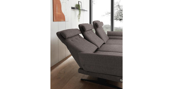 ECKSOFA  in Flachgewebe Greige  279-327/176-217 cm  - Greige/Schwarz, Design, Textil/Metall (279-327/176-217cm) - Dieter Knoll