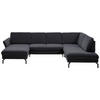 WOHNLANDSCHAFT in Velours Anthrazit  - Anthrazit/Schwarz, Design, Textil/Metall (179/335/220cm) - Beldomo System