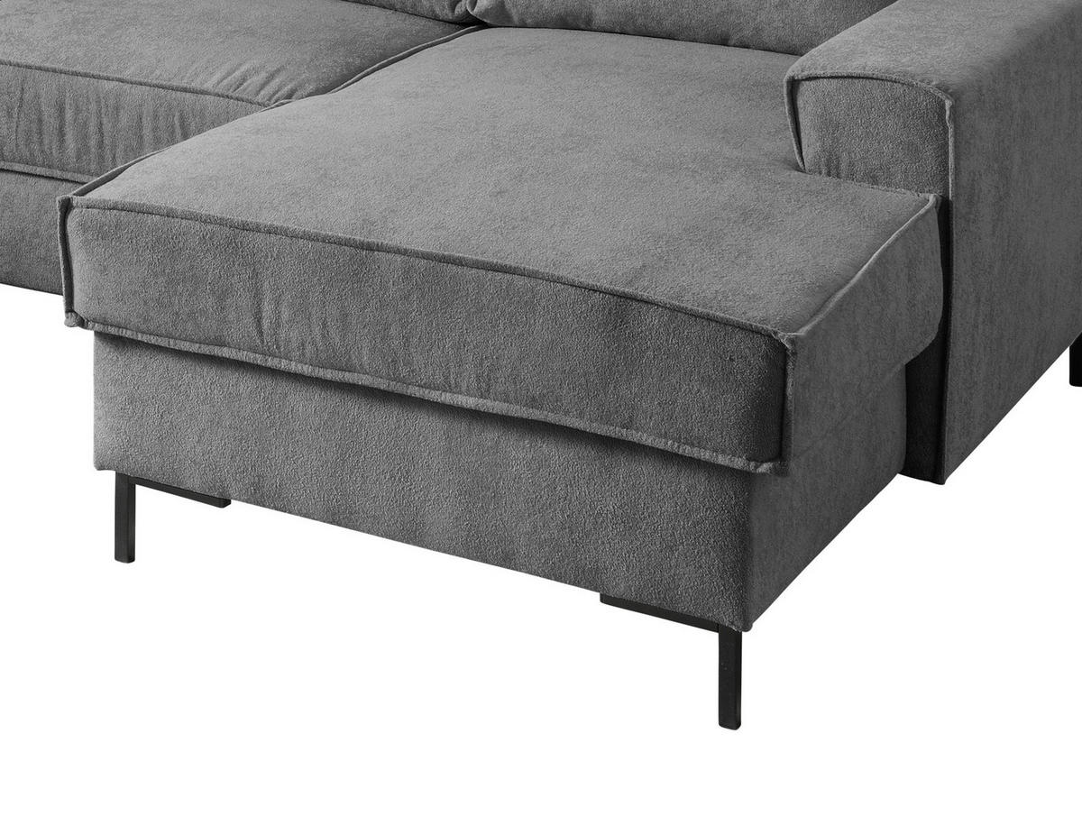 SJEDEĆA GARNITURA tekstil  antracit   - crna/antracit, Moderno, tekstil/metal (198/309/150cm) - MID.YOU