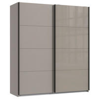 SCHWEBETÜRENSCHRANK  in Graphitfarben, Sahara  - Schwarz/Graphitfarben, Design, Glas/Holzwerkstoff (180/208/65cm) - Carryhome