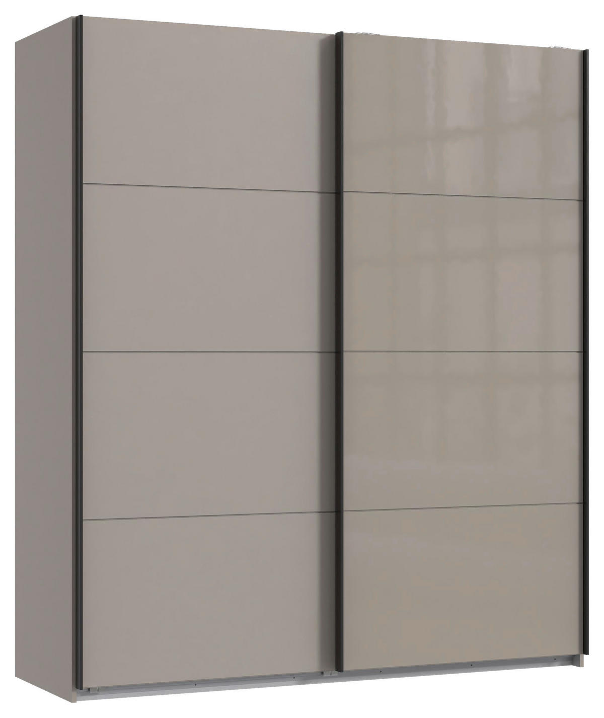 SCHWEBETÜRENSCHRANK  in Graphitfarben, Sahara  - Schwarz/Graphitfarben, Design, Glas/Holzwerkstoff (180/208/65cm) - Carryhome