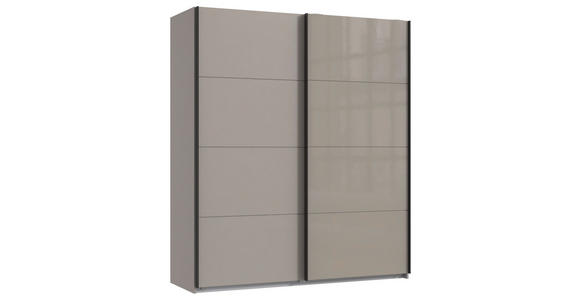 SCHWEBETÜRENSCHRANK 180/208/65 cm 2-türig Graphitfarben, Sahara - Schwarz/Graphitfarben, Design, Glas/Holzwerkstoff (180/208/65cm) - Carryhome