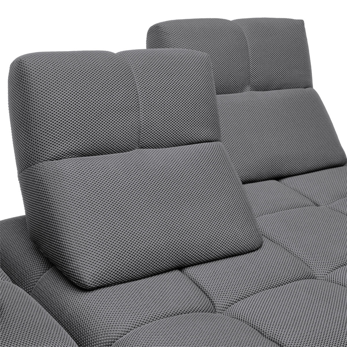 ECKSOFA in Struktur Grau  - Schwarz/Grau, Design, Kunststoff/Textil (233/313cm) - Emilio Belluti