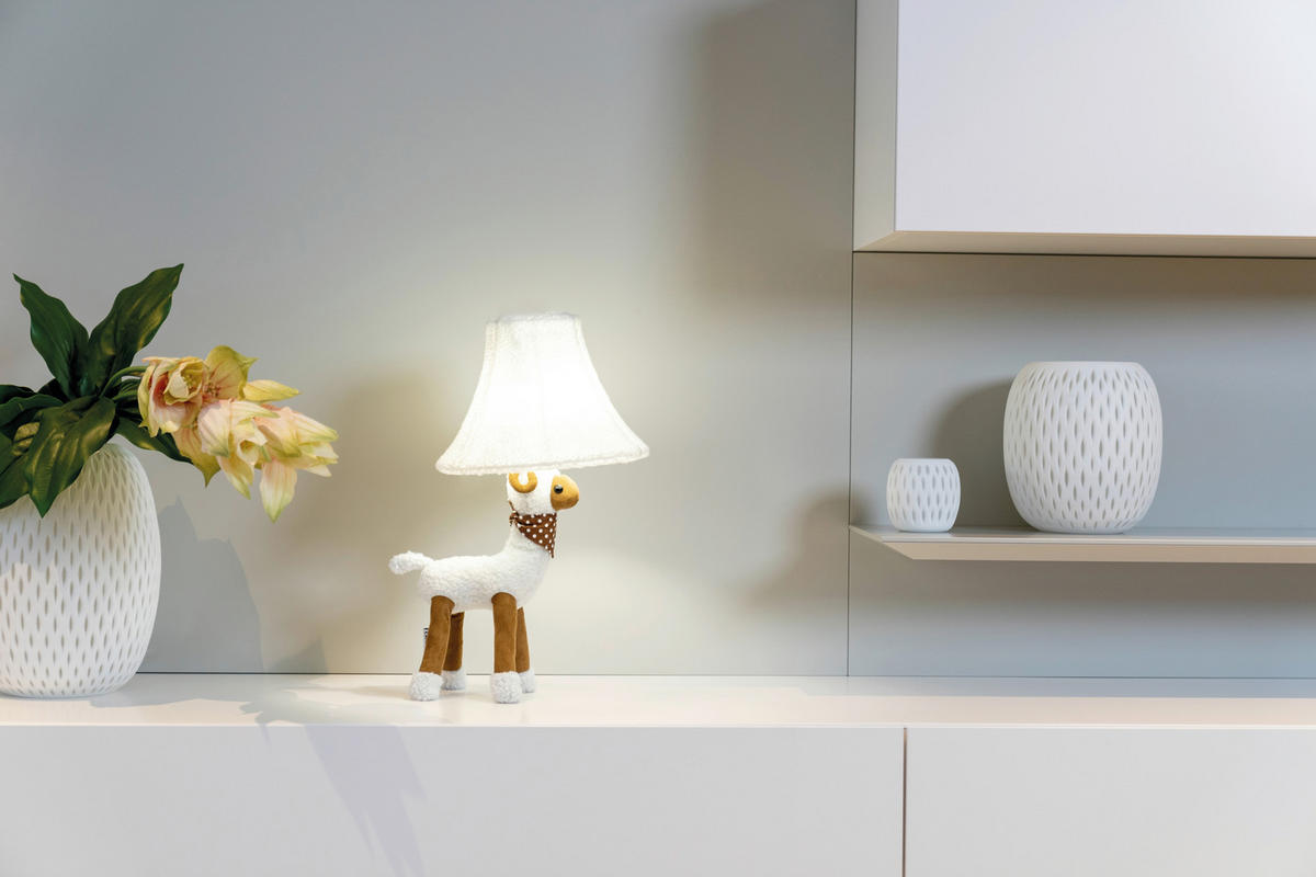 LED-KINDERTISCHLEUCHTE Modern 26/29/48 cm    - Weiß, LIFESTYLE, Textil/Metall (26/29/48cm) - Happy Lamps