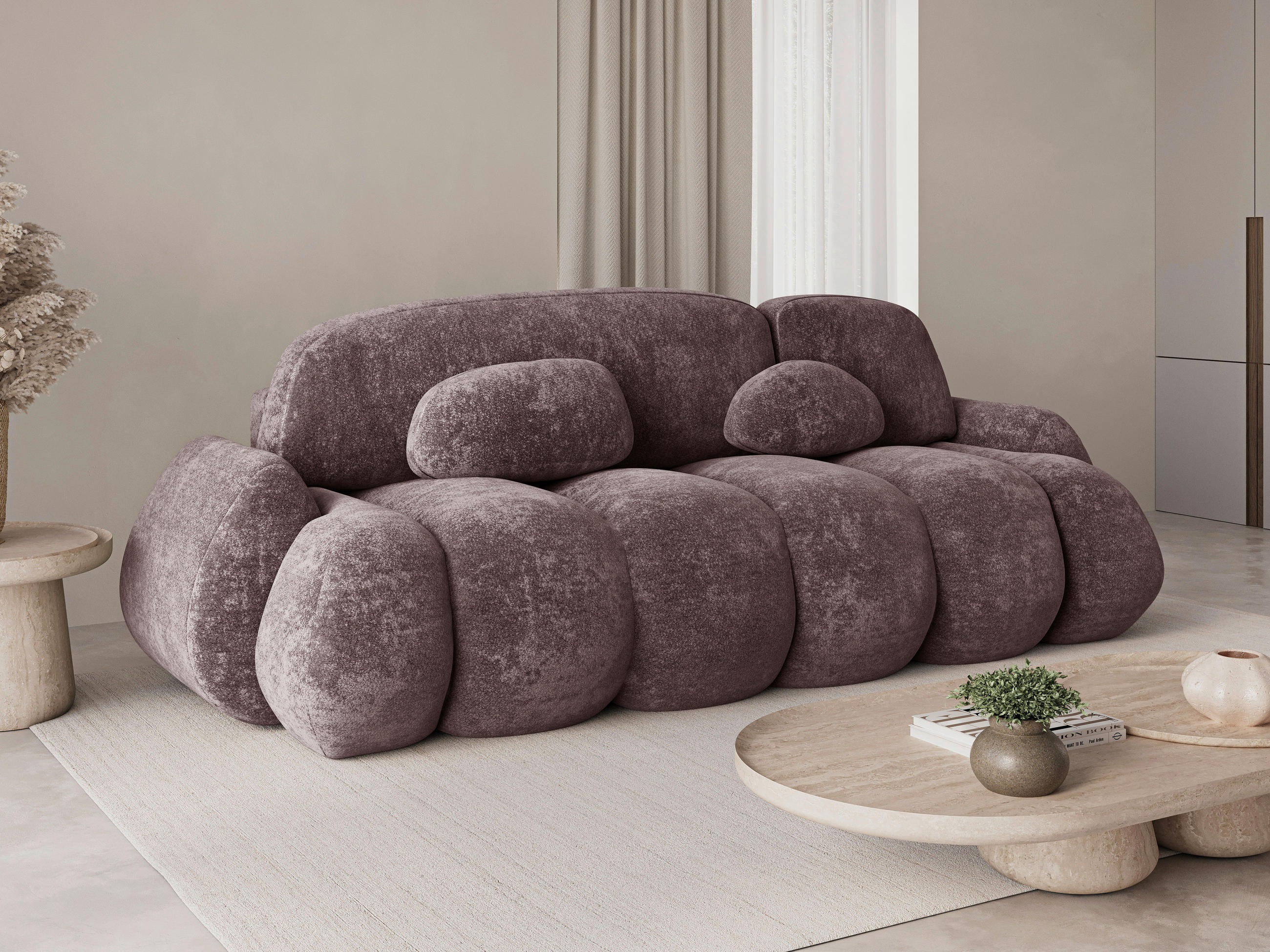 SCHLAFSOFA Bordeaux  - Bordeaux/Schwarz, Design, Kunststoff/Textil (270/103/113cm) - MID.YOU