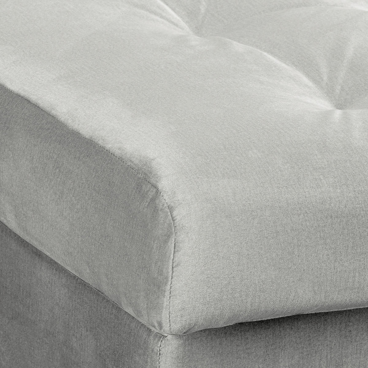 ECKSOFA Velours Hellgrau  - Hellgrau/Schwarz, Design, Kunststoff/Textil (243/284cm) - P & B