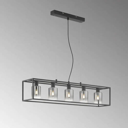 ZÁVESNÉ SVIETIDLO, 95/18/120 cm  - čierna, Design, kov/sklo (95/18/120cm) - Fischer & Honsel