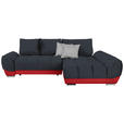 ECKSOFA in Anthrazit, Rot, Hellgrau  - Anthrazit/Rot, MODERN, Textil/Metall (290/192cm) - Carryhome