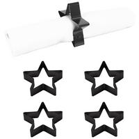 SERVIETTENRING 7 cm cm  4 Stück  - Schwarz, Design, Metall (7 cmcm) - Echtwerk