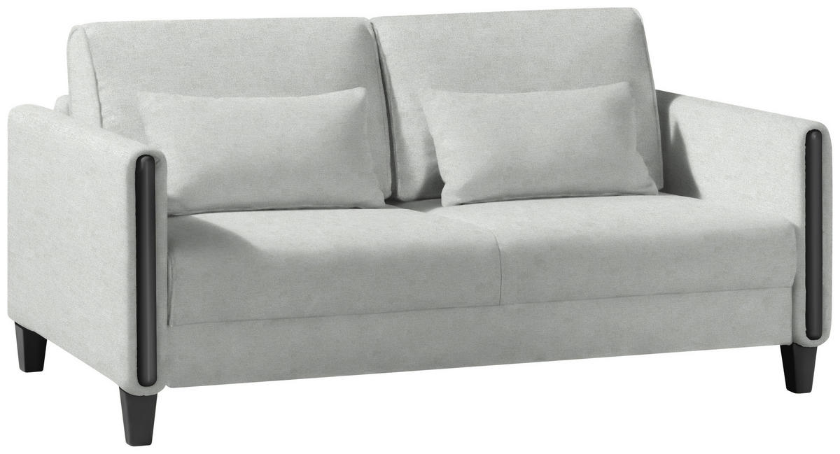 SCHLAFSOFA in Holz, Textil Schwarz, Silberfarben  - Silberfarben/Schwarz, Design, Holz/Textil (174/88/104cm) - Niels Andersson